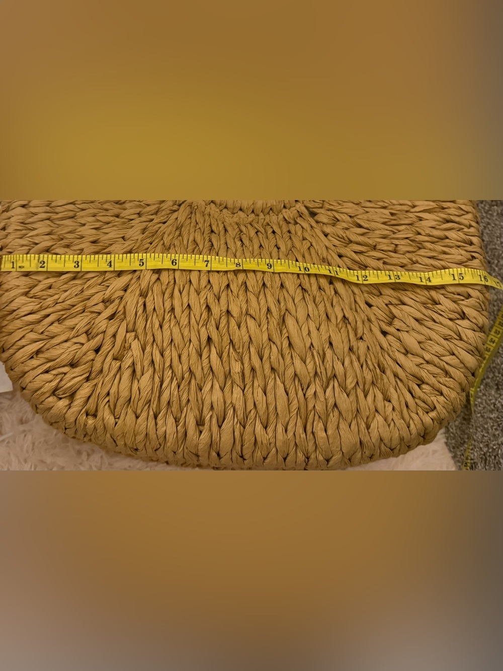 Haute Hippie tote bag made of woven raffia straw with circular double handles - Picture 7 of 10